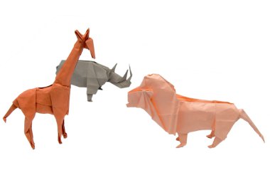 A set of origami animals clipart