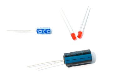 Isolated electronic components clipart