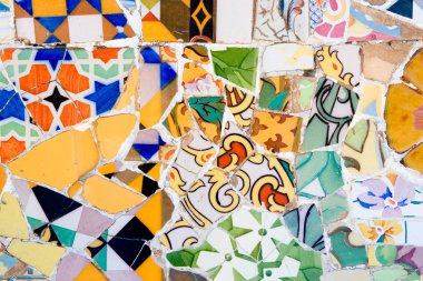 Mosaic in Parc Guell, Barcelona clipart