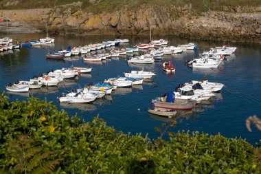 Small port with boats in Brittany clipart