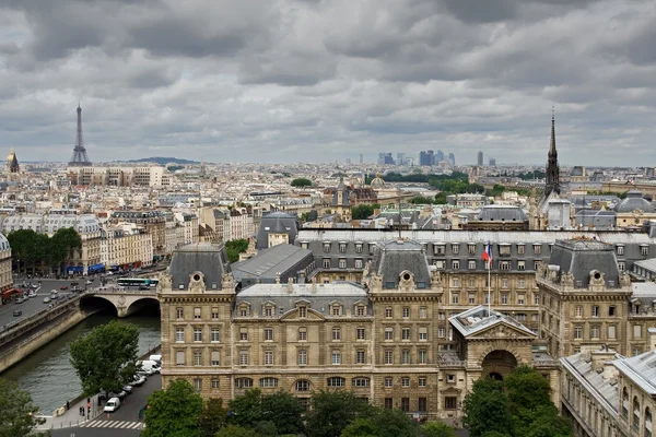 Видом на Париж з Нотр-Дам — стокове фото