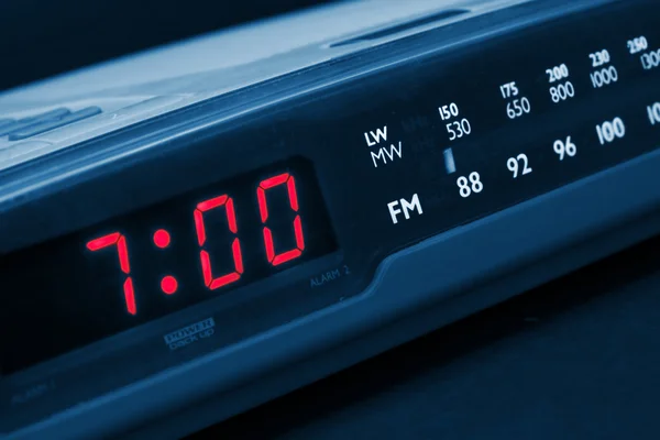 stock image Alarm radio clock. Time to wake up