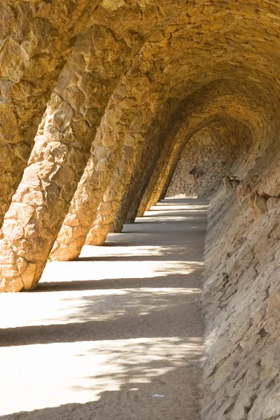 stock image Parc Guell columns in Barcelona