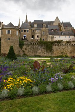 Walls and gardens in Vannes, Brittany clipart