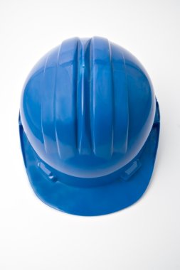 Safety blue helmet for workers clipart