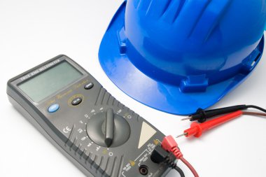 Helmet and multimeter clipart