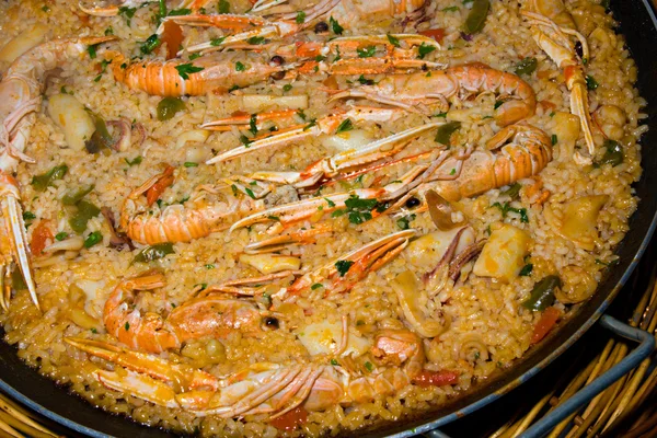 stock image Paella, Traditional Spanish food