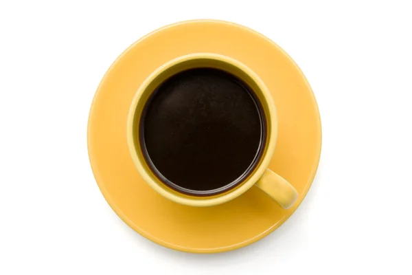 Yalıtılmış bir fincan kahve Üstten Görünüm — Stok fotoğraf
