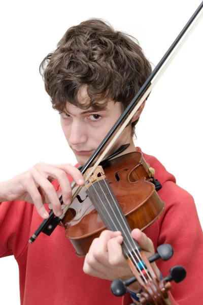십 대 연주 바이올린 — 스톡 사진