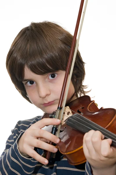 Мальчик играет на скрипке Стоковое Изображение