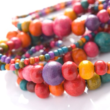 Close up on colorful beads