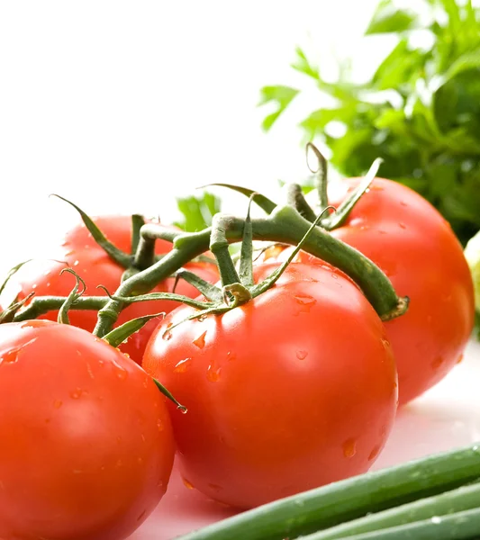 Close up on fresh tomatoes. — Stock Photo, Image