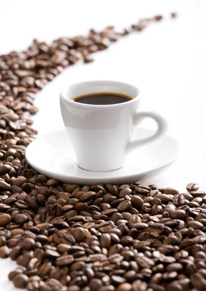 Kaffeetasse und Korn — Stockfoto