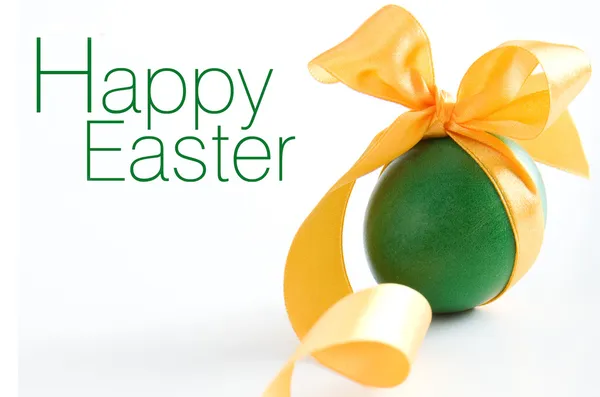 Uovo di Pasqua verde - saluti — Foto Stock