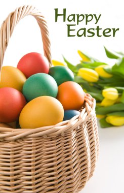 Easter eggs in the basket clipart