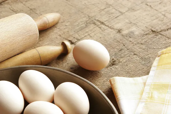 Eieren en deegroller — Stockfoto