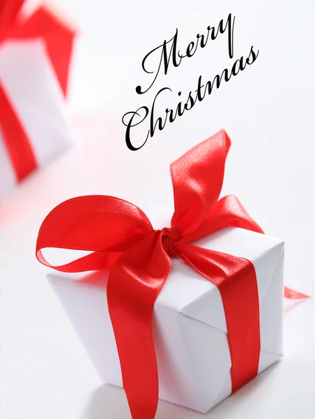Witte geschenkdozen — Stockfoto