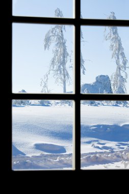 View through paned window clipart