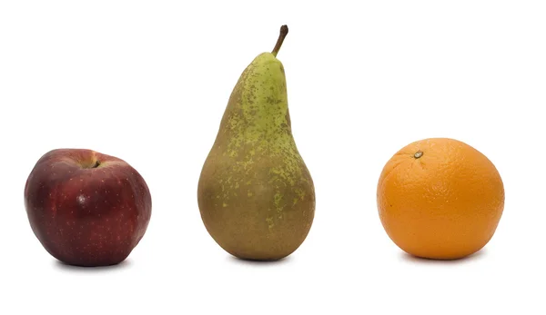 Apple, orange and pear — Stock Photo, Image