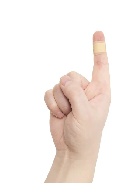 Plåster på finger — Stockfoto