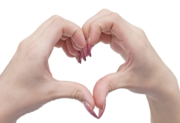 Coração e mão — Fotografia de Stock