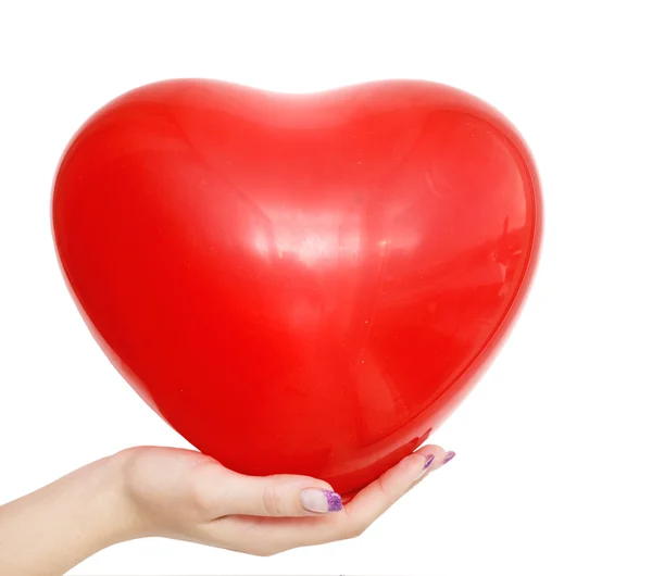 Καρδιά μπαλόνι στο χέρι — Φωτογραφία Αρχείου