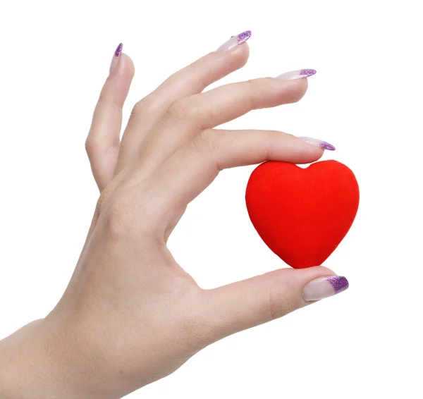 Heart symbol in hand — Stock Photo, Image