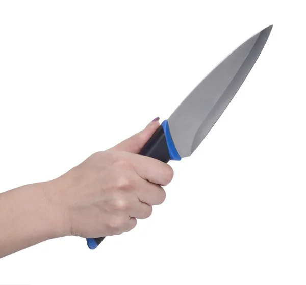 Nóż w ręku kobiety — Zdjęcie stockowe