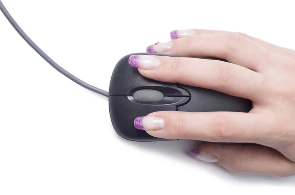 Mouse and hand — Stock Photo, Image