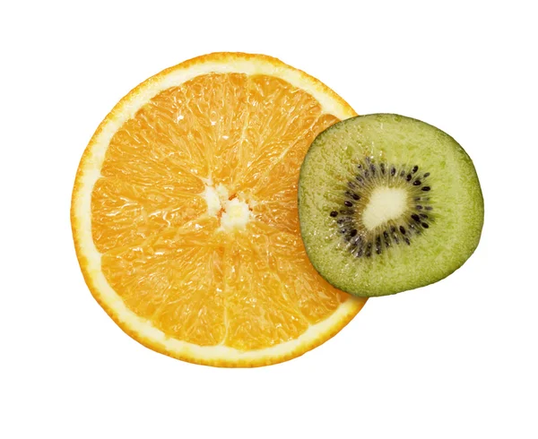 Orange and kiwi slice — Stock Photo, Image