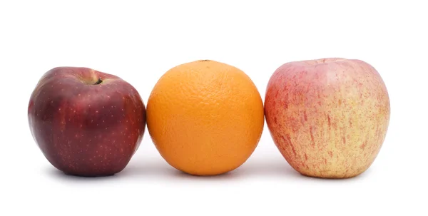 Oranžové a červené jablko — Stock fotografie