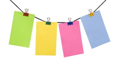 Color paper blank on the rope clipart