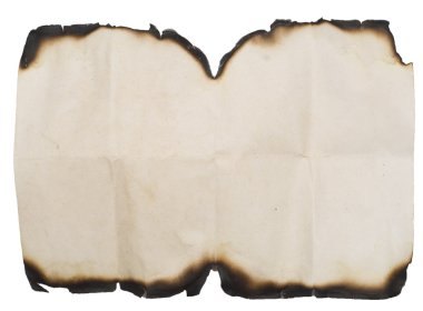 Grunge burnt paper on white clipart