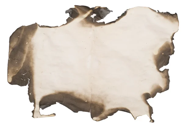Сожгли края бумаги на белом — стоковое фото