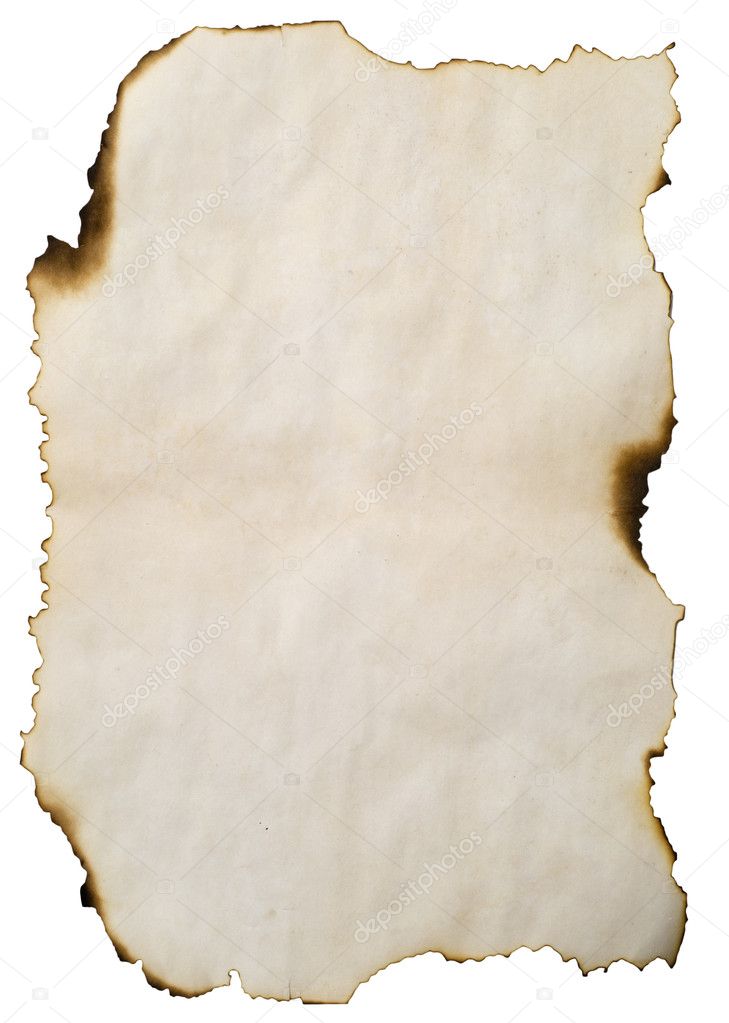Burnt old paper
