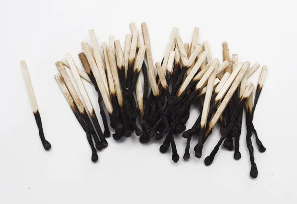 탄된 matchsticks — 스톡 사진