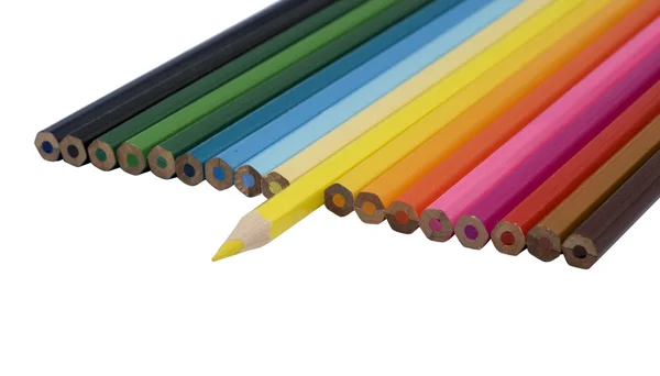Crayons de couleur sur blanc — Photo