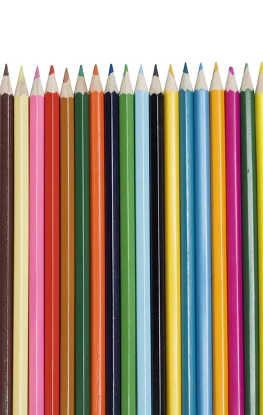 Kolorowe ołówki na białym — Zdjęcie stockowe