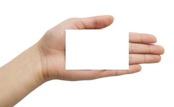 Paper card in a hand — Stock Photo, Image