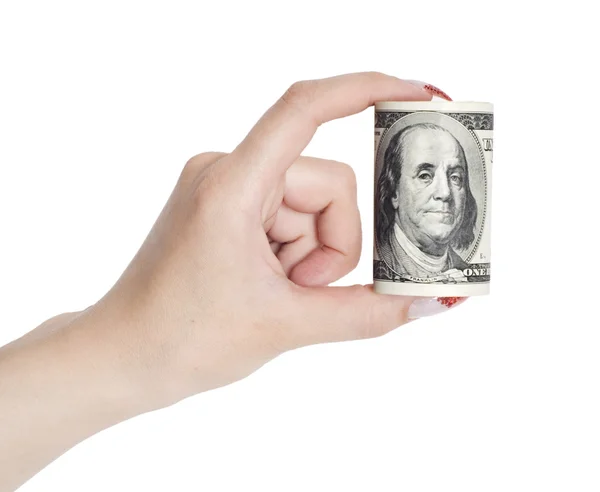 Dólares na mão — Fotografia de Stock