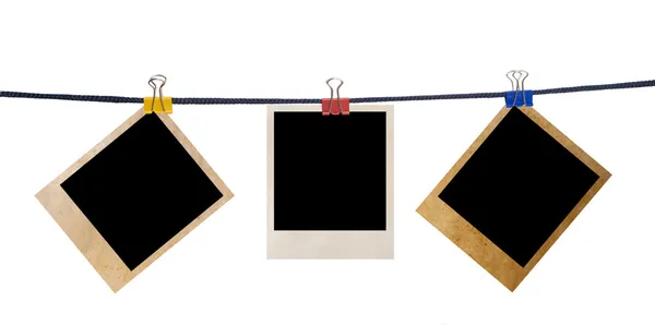 Гранж фото рамка на веревке — стоковое фото