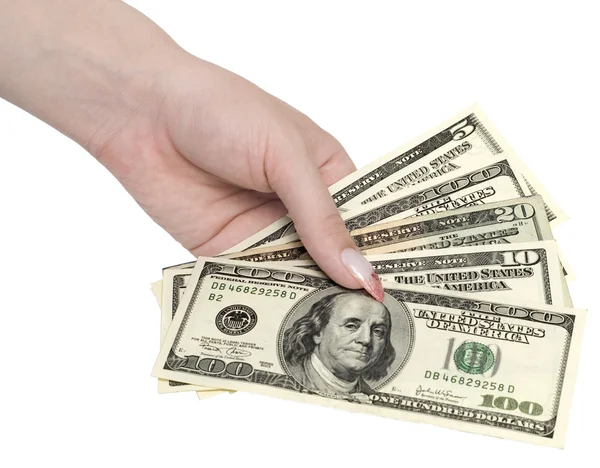 Money in woman hand — Stock Photo, Image