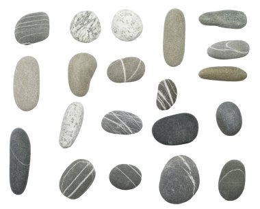 Pebbles on white clipart