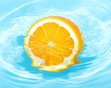 Orange in splash clipart