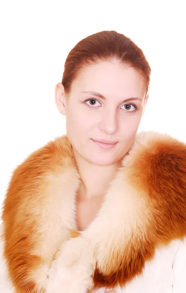 Mulher de casaco de pele — Fotografia de Stock
