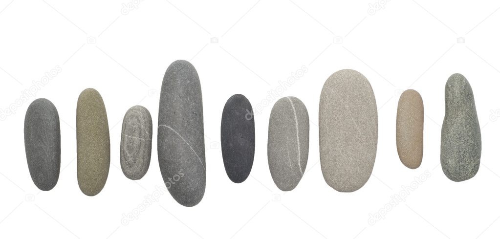 Pebble stones on white