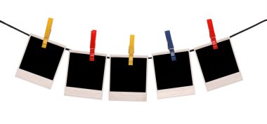 Photo frames on a rope clipart