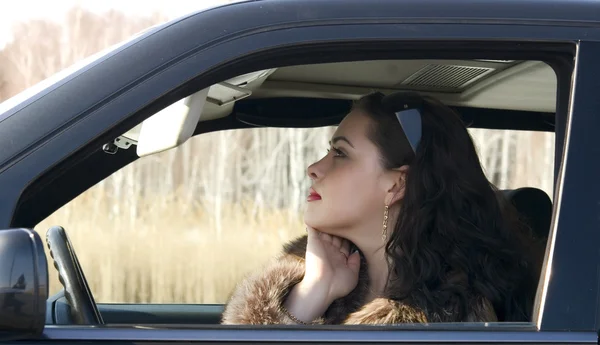 Woman in the car — Stock Photo, Image