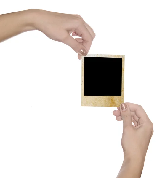 Photo in a hands — Stock Photo, Image