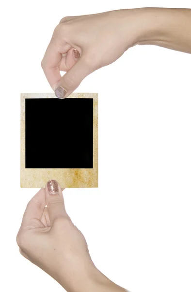 Photo in a hands — Stock Photo, Image